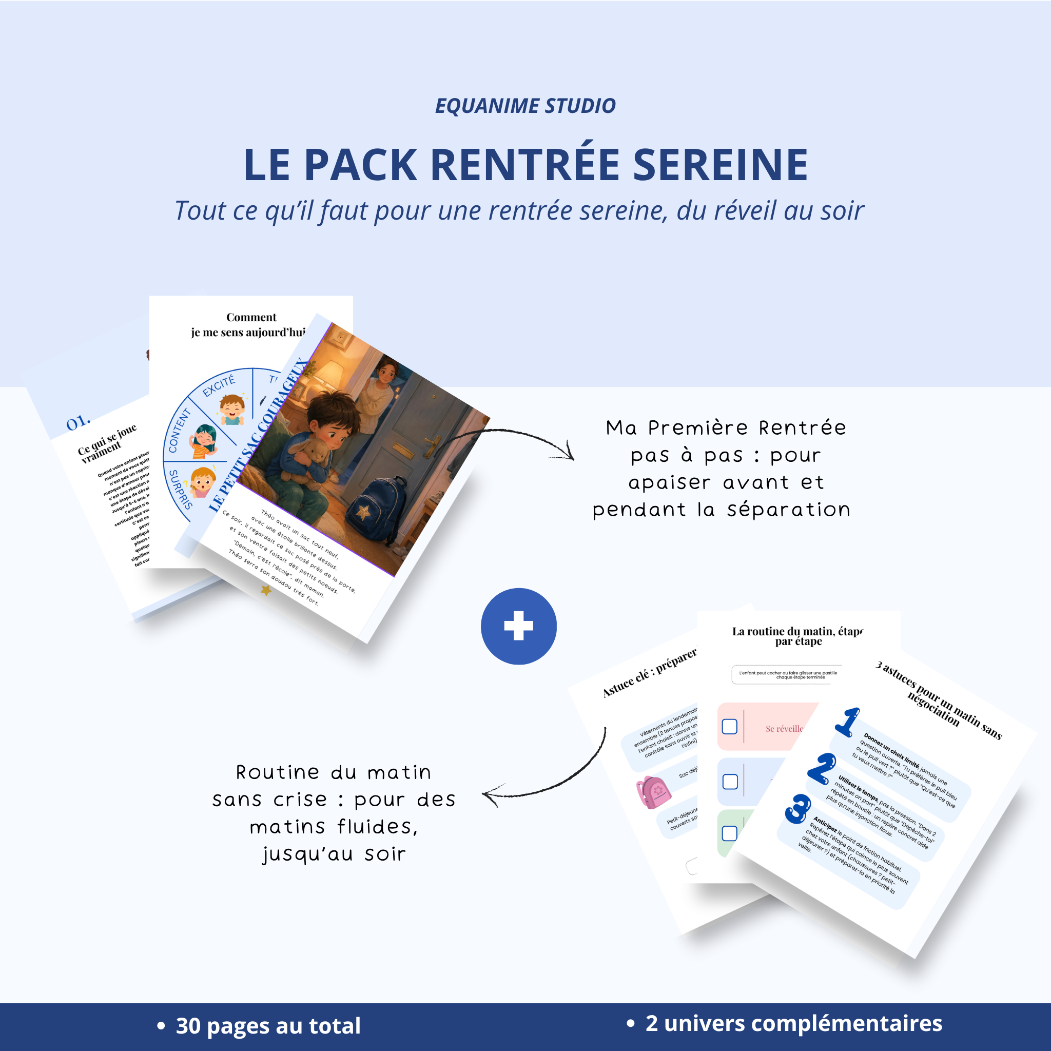 Pack Rentrée Sereine
Pack de deux kits numériques pour préparer la rentrée et faciliter la routine du matin 