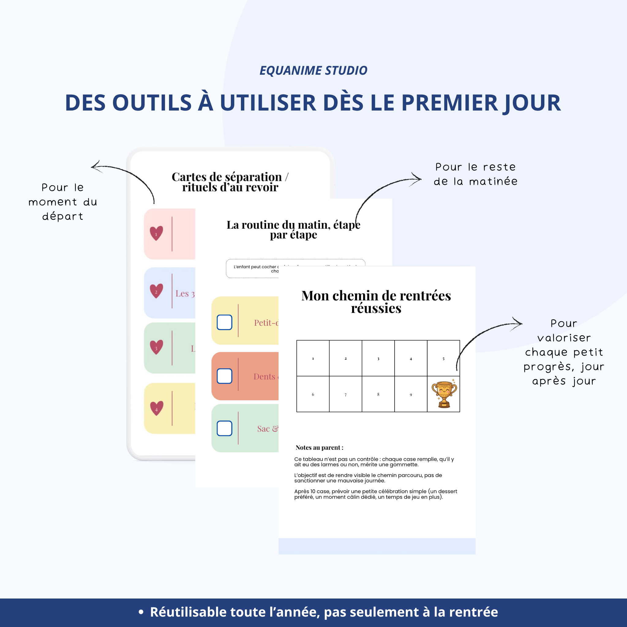 Pack Rentrée Sereine
Pack de deux kits numériques pour préparer la rentrée et faciliter la routine du matin : cartes de rituels, conseils, guide parental, réutilisable toute l'année scolaire