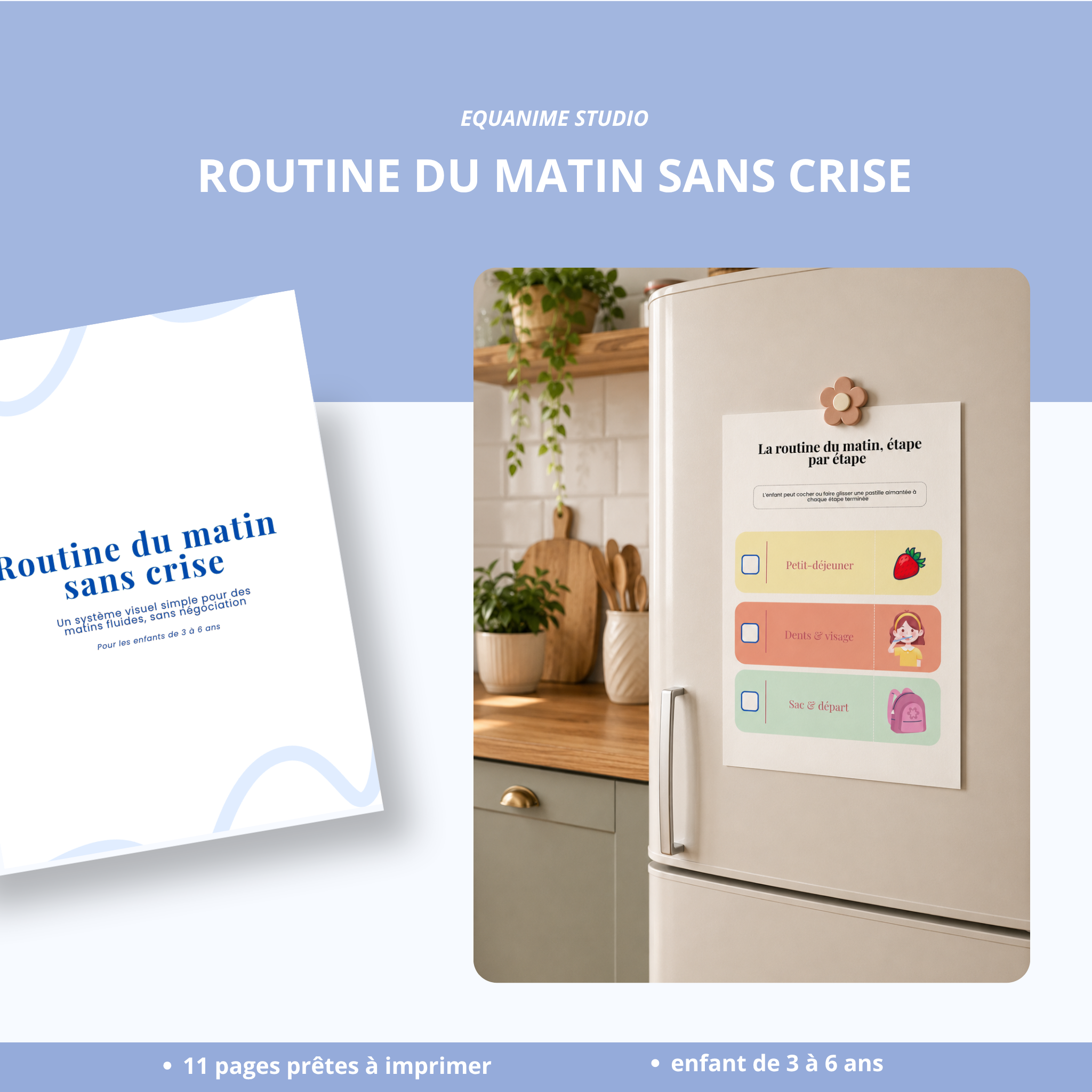 Routine du matin sans crise
Kit visuel de routine du matin pour enfant de 3 à 6 ans